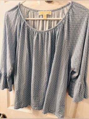 Size:XL Michael Kors Light Blue Floral Print Top